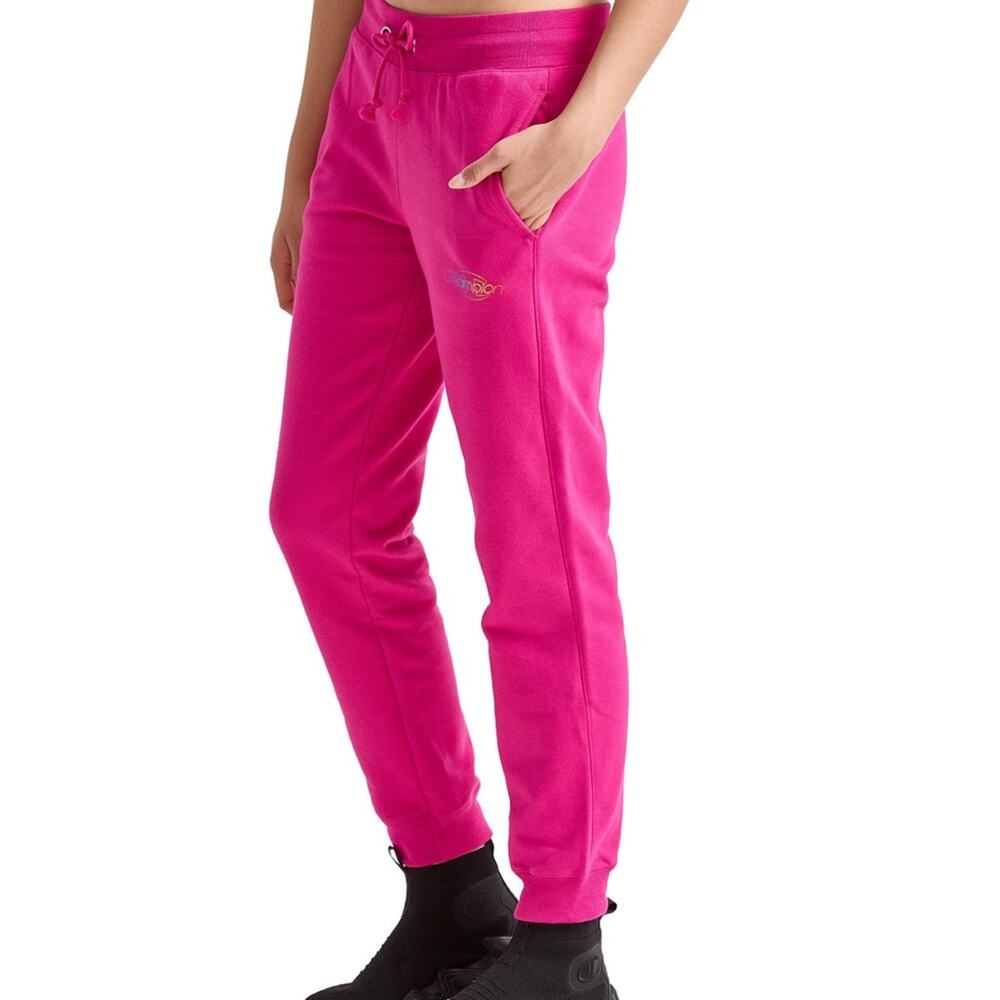 NWT Champion Reverse Weave Sweatpants Joggers Pink Logo Pockets Thick Womens M - Picture 5 of 7